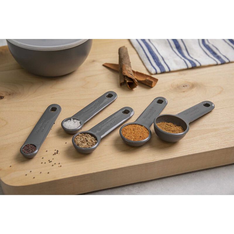 KitchenAid Measuring Spoons Set of Five Charcoal Grey image number 1